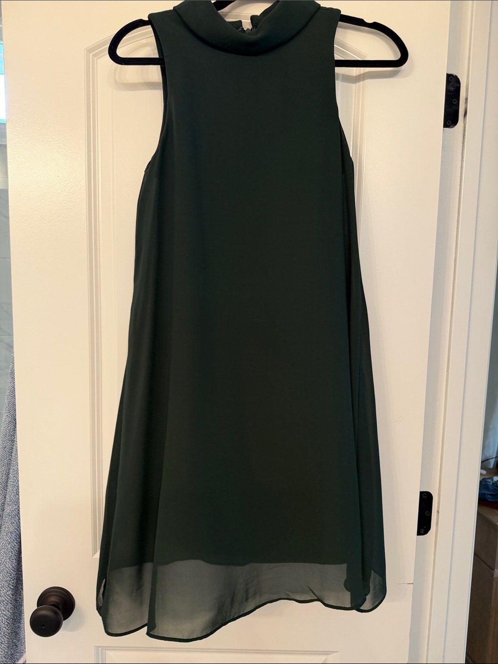 Ann Taylor Factory Forest Green Chiffon Cape Shift Dress XSP